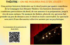 Théâtre : On ne mourra pas d’en jouer!